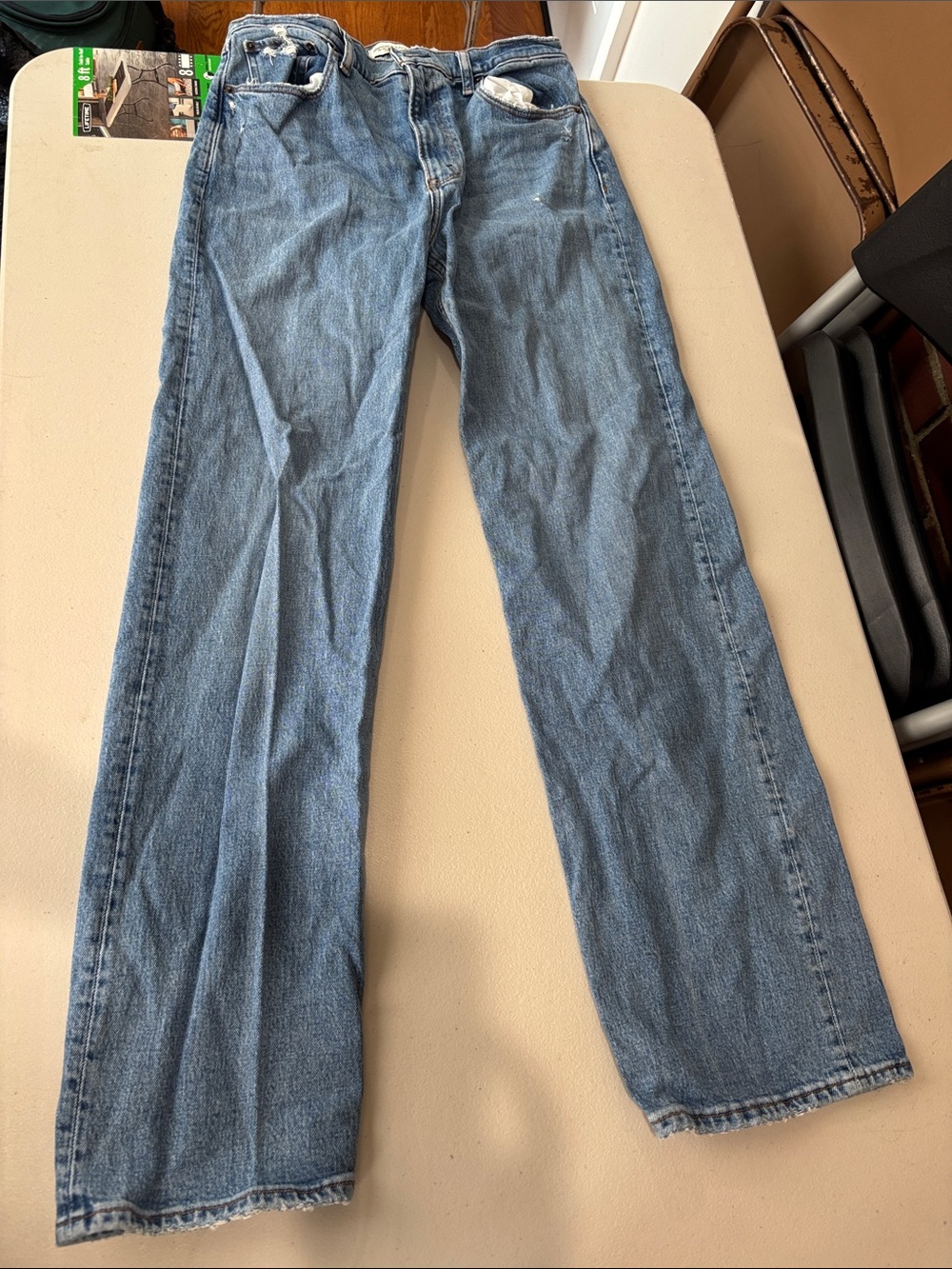 Abercrombie & Fitch Women's Straight-Leg Jeans in Light Blue